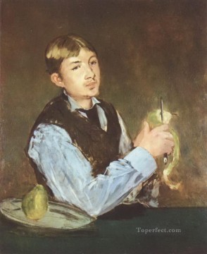  pear Art - A young man peeling a pear Eduard Manet